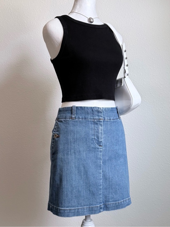J. Crew Dresses & Skirts - Y2K J Crew Low Rise Denim Mini Skirt Mcbling Coastal Cowgirl Grunge